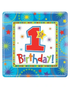 1. Geburtstags Teller Blau