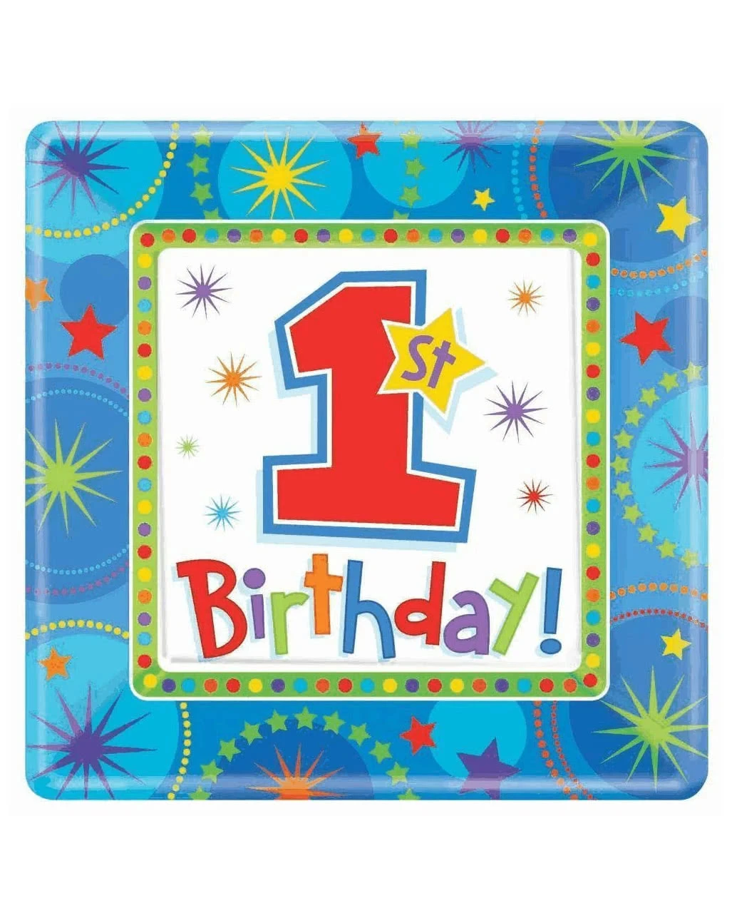1. Geburtstags Teller Blau 1 1. Geburtstags Teller Blau