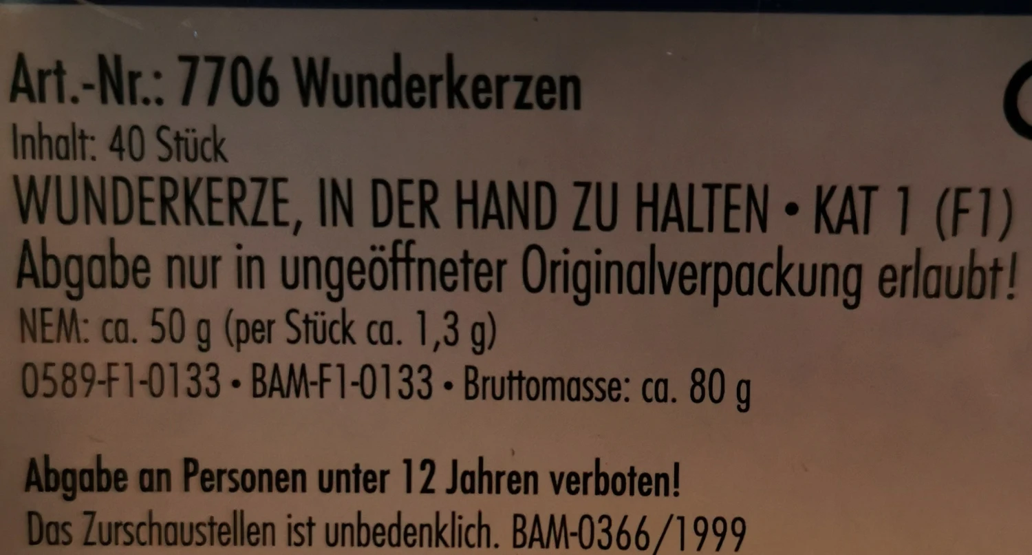 Wunderkerzen / Sternwerfer 40 St. 2 Wunderkerzen / Sternwerfer 40 St. – Bild 2