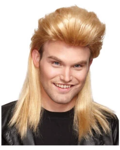 80er Jahre Vokuhila Perücke Blond