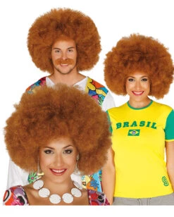 Afro Perücke Braun