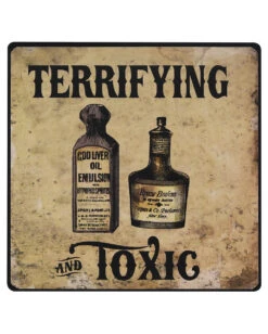 Antikes Metallschild "Giftflaschen" 20cm