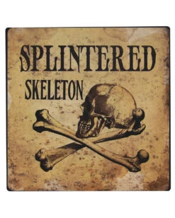 Antikes Metallschild "Totenkopf & Knochen" 20cm