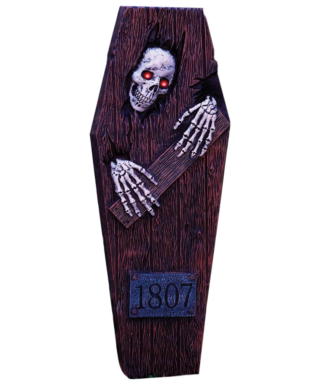 Ausbrechendes Skelett Im Sarg Mit LED Augen 1 Ausbrechendes Skelett Im Sarg Mit LED Augen