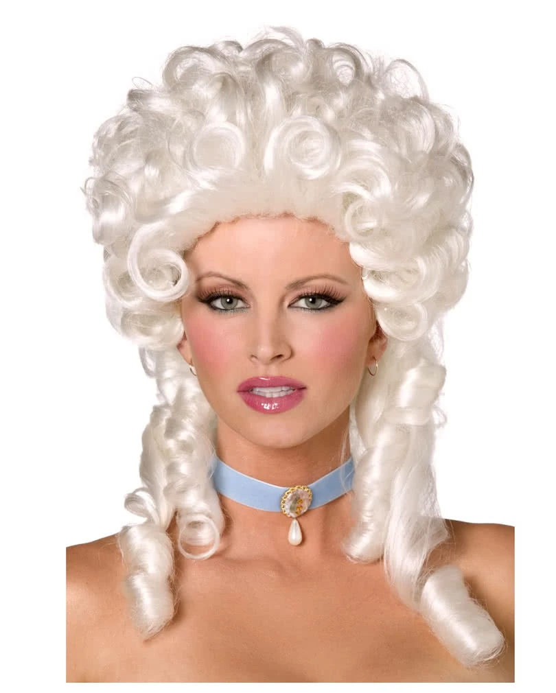 Barock Damenperücke Silberweiß 1 Barock Damenperücke Silberweiß