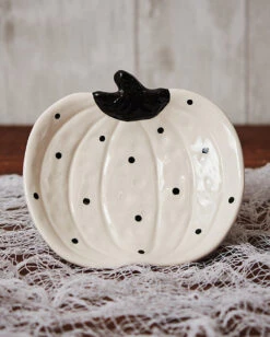 Beiges Halloween Kürbis Teller