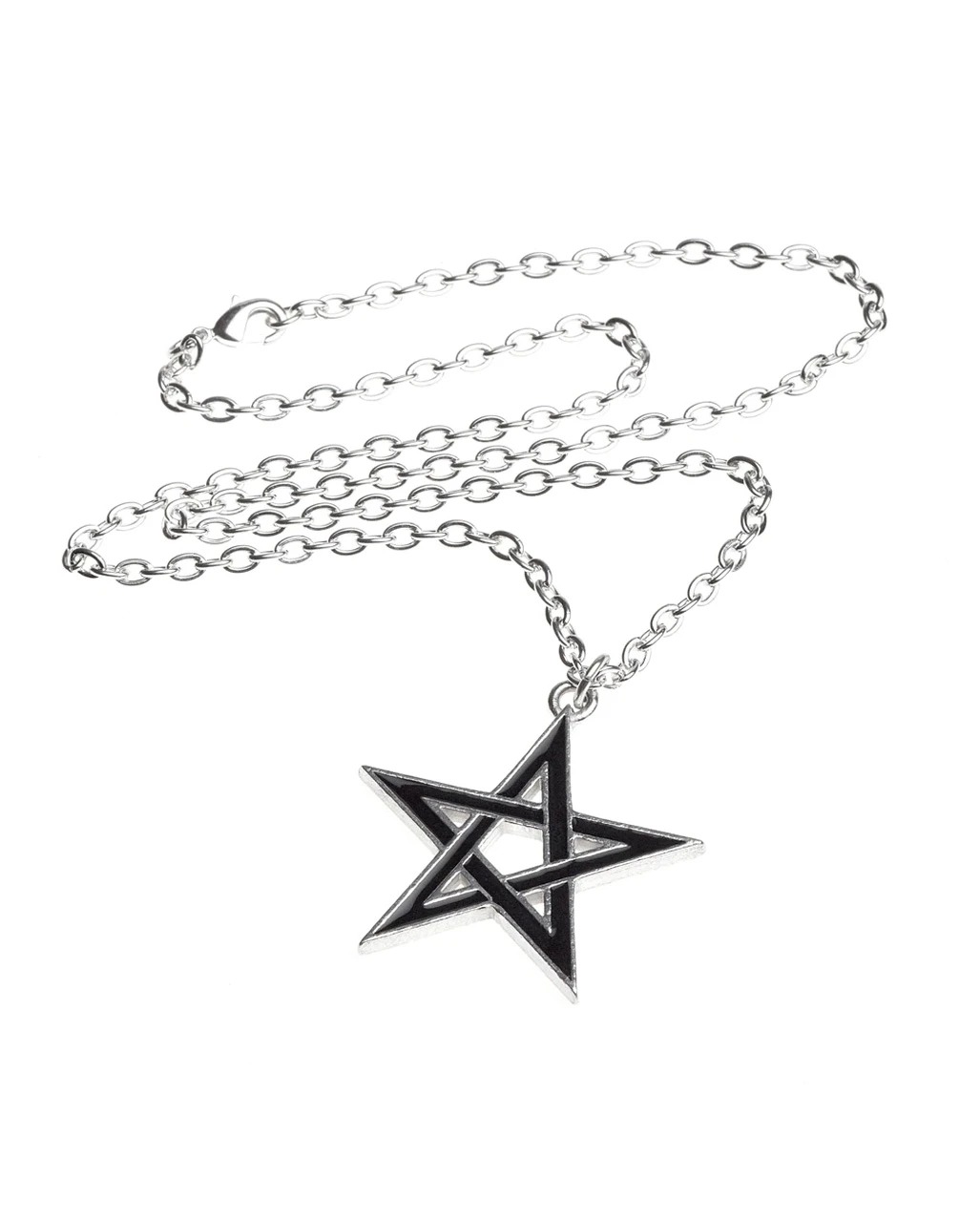 Black Star Pentagramm Anhänger Mit Kette 2 Black Star Pentagramm Anhänger Mit Kette – Bild 2