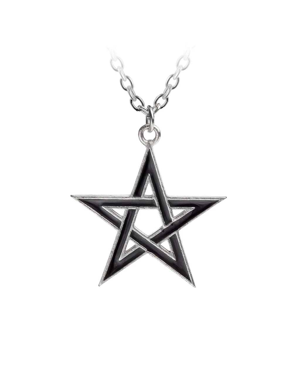 Black Star Pentagramm Anhänger Mit Kette 1 Black Star Pentagramm Anhänger Mit Kette