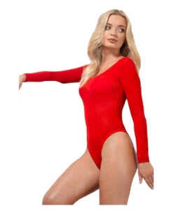 Blickdichter Langarm Body Rot