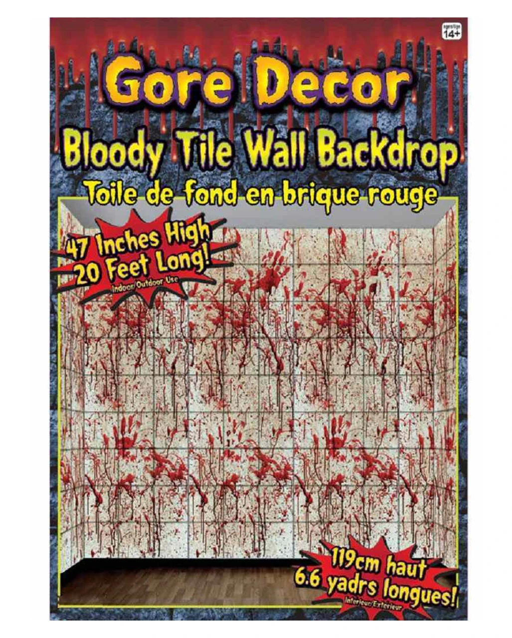 Blutige Fliesen Wandfolie 1 Blutige Fliesen Wandfolie