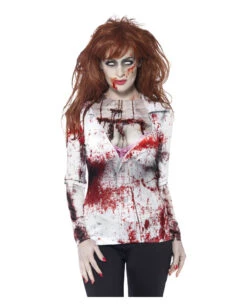 Blutiges Zombie Girl Longshirt