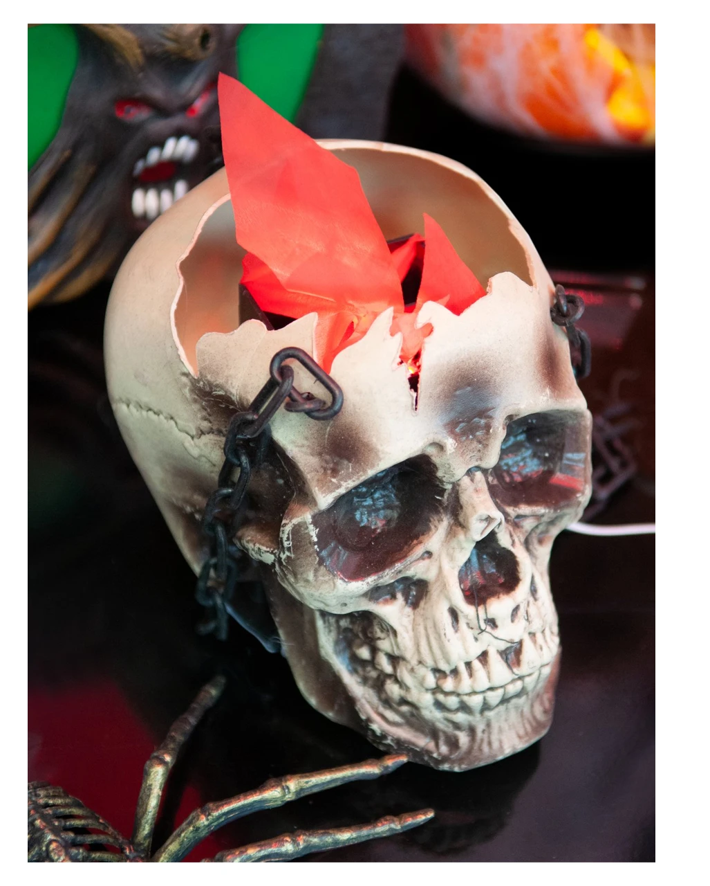 Totenschädel LED Flammenschale 3 Totenschädel LED Flammenschale – Bild 3