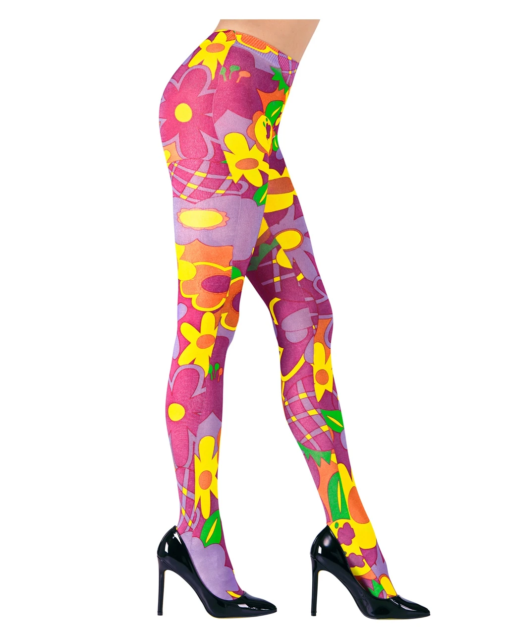 Bunte Flowerpower Hippie Strumpfhose 2 Bunte Flowerpower Hippie Strumpfhose – Bild 2
