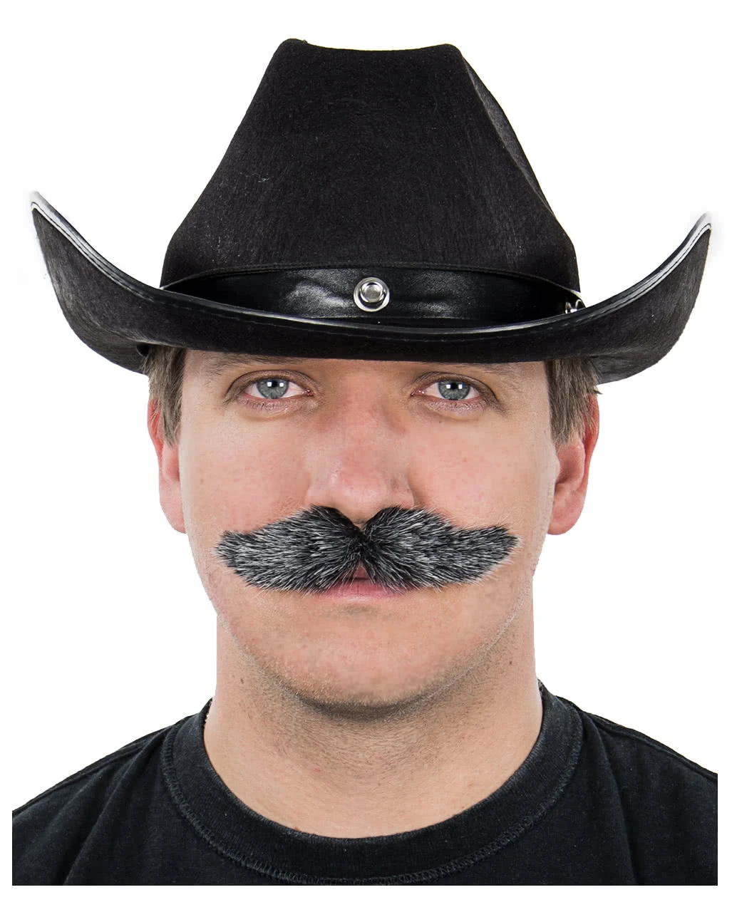 Schnauzbart Schwarz-Grau Meliert 1 Schnauzbart Schwarz-Grau Meliert