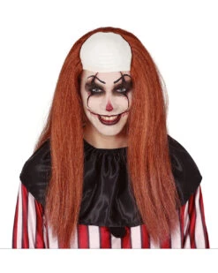 Clownsperücke Mit Langen Haaren Und Halbglatze
