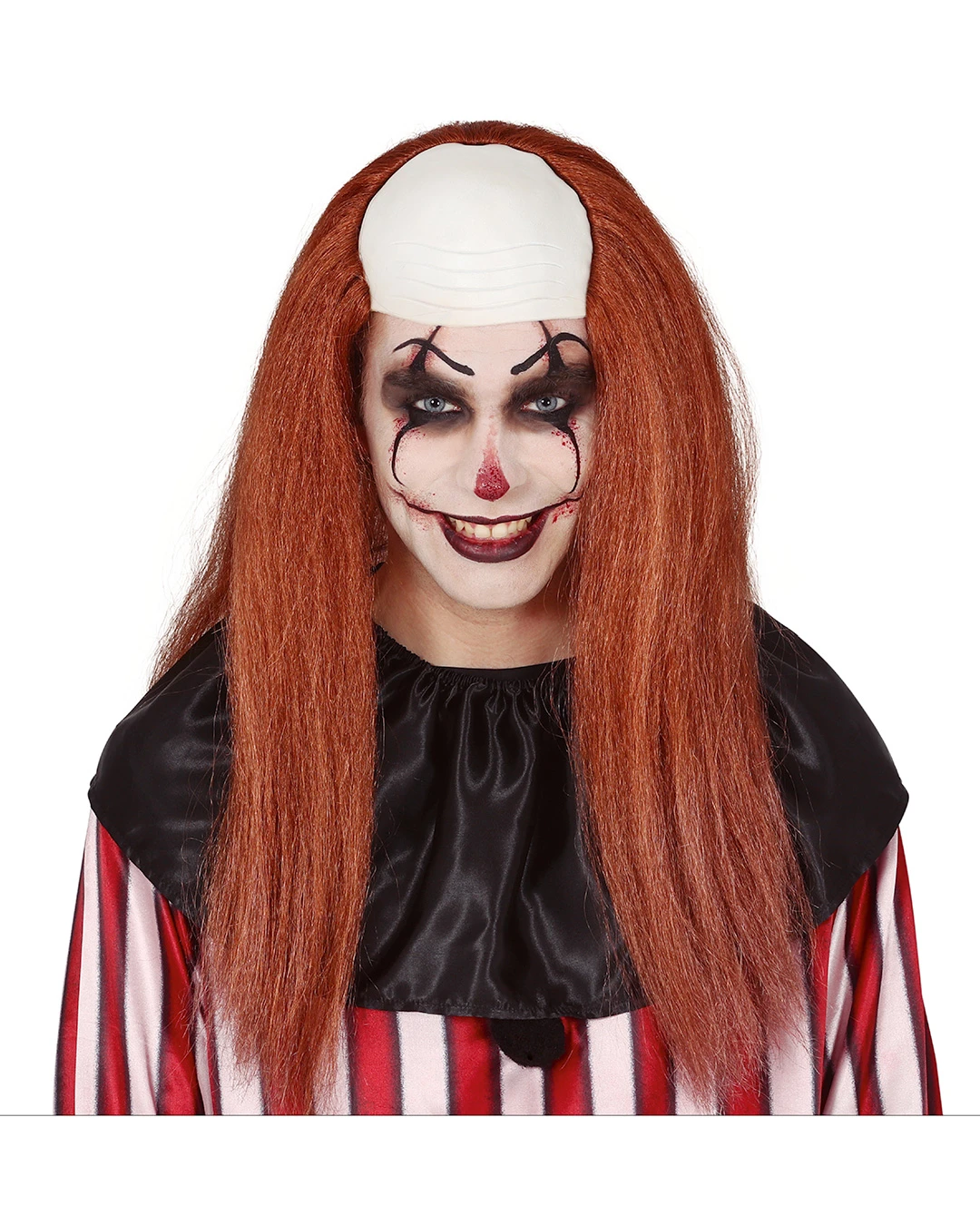 Clownsperücke Mit Langen Haaren Und Halbglatze 1 Clownsperücke Mit Langen Haaren Und Halbglatze