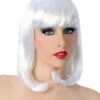 Revue Girl Perücke Mit Pony Weiß