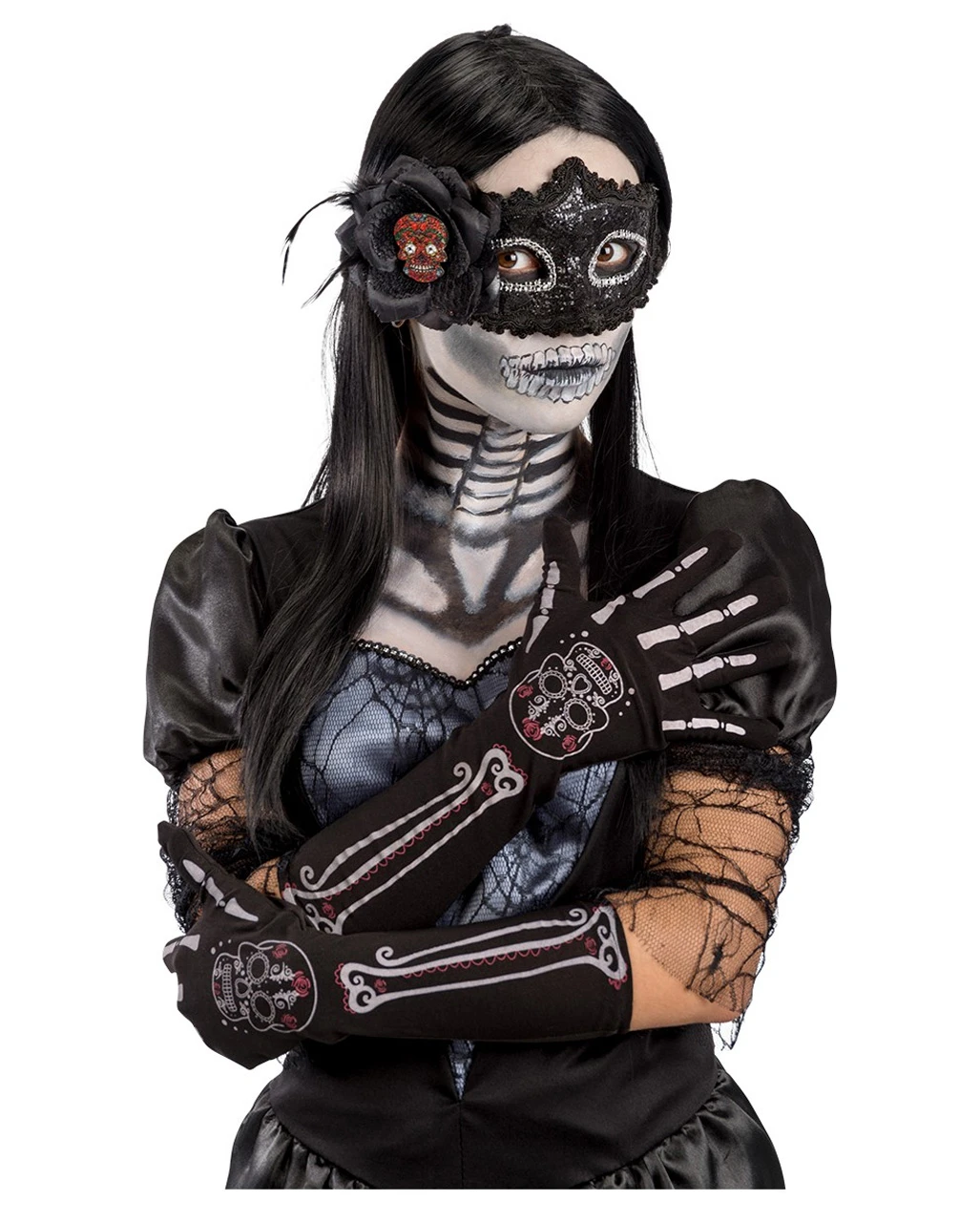 Day Of The Dead Sugar Skull Handschuhe 1 Day Of The Dead Sugar Skull Handschuhe