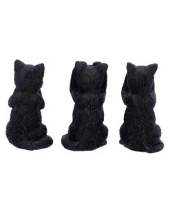 Drei Weise Schwarze Katzen -Schattenfest Verkäufe drei weise schwarze katzen three wise felines cat figures 39524 03
