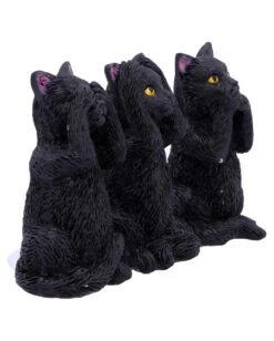 Drei Weise Schwarze Katzen -Schattenfest Verkäufe drei weise schwarze katzen three wise felines cat figures 39524 04