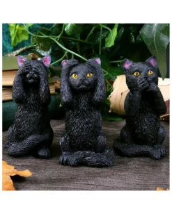 Drei Weise Schwarze Katzen -Schattenfest Verkäufe drei weise schwarze katzen three wise felines cat figures 39524 05