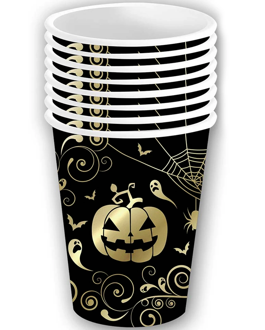 Elegante Halloween Kürbis Pappbecher 6 St. 3 Elegante Halloween Kürbis Pappbecher 6 St. – Bild 3