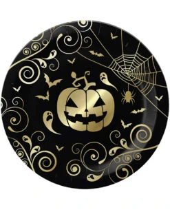 Elegante Halloween Kürbis Pappteller 6 St.