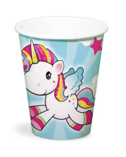 Einhorn Pappbecher 8 St.
