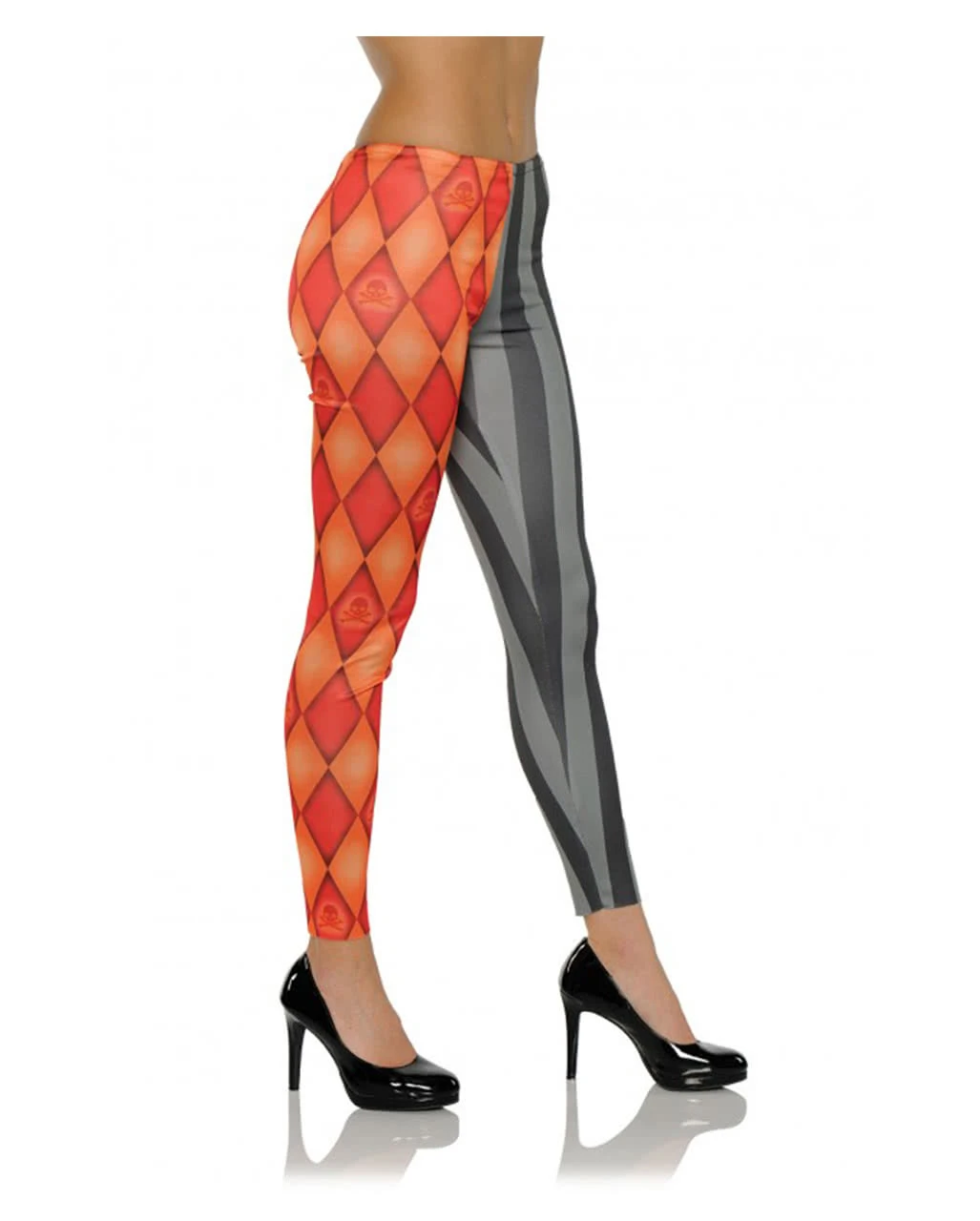Harlekin Kostüm Leggings Rot-schwarz 1 Harlekin Kostüm Leggings Rot-schwarz