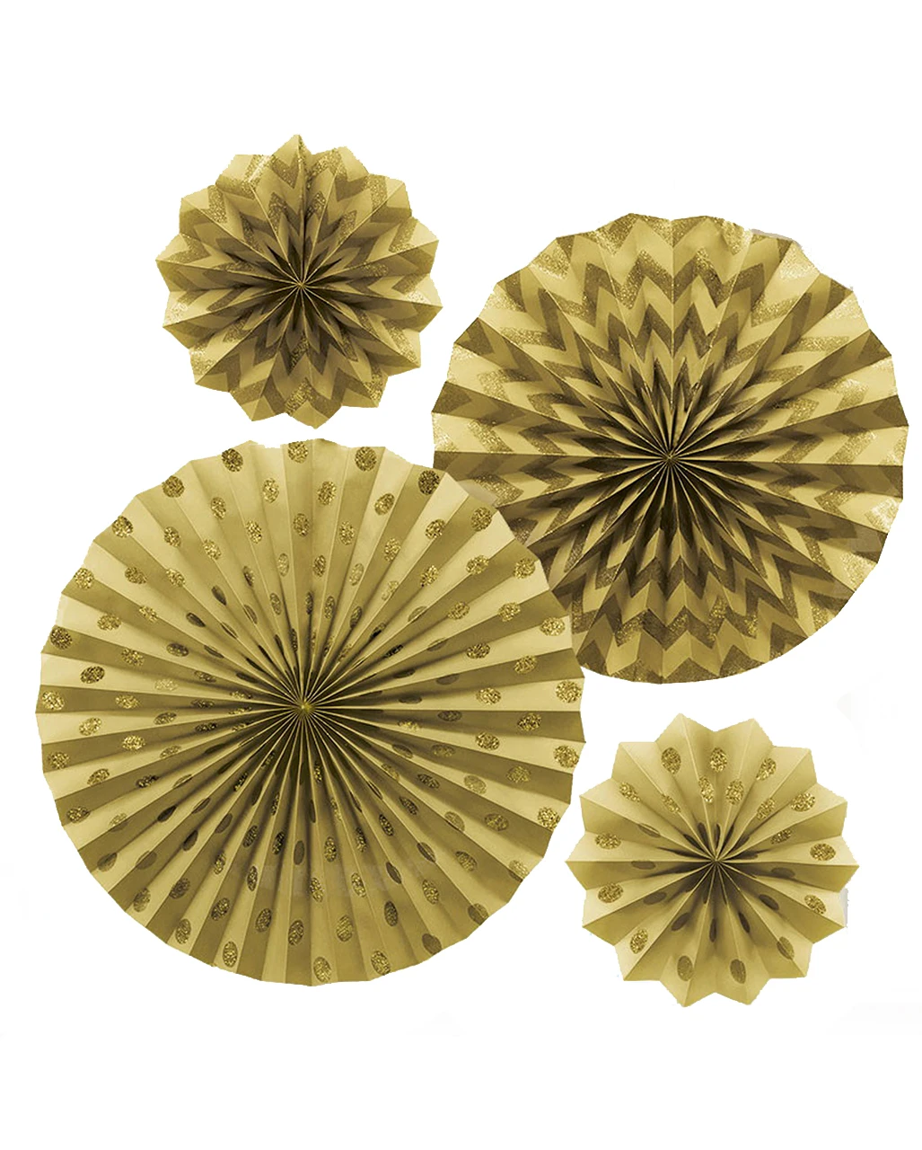 Fächer Deko Set Gold 1 Fächer Deko Set Gold