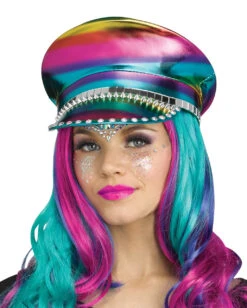 Festival Schirmmütze In Lederoptik Rainbow