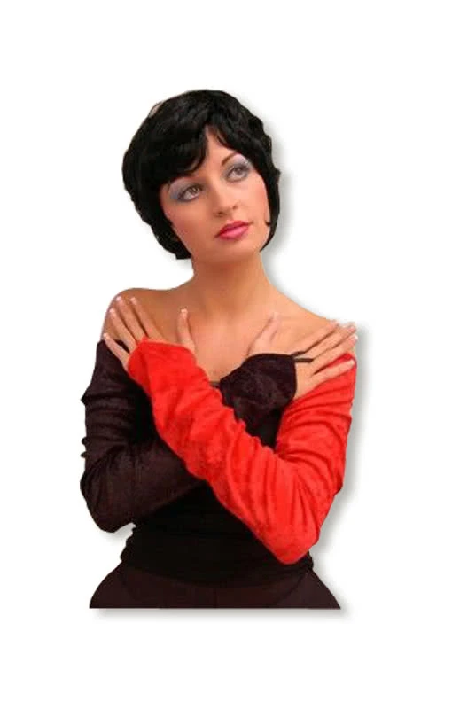 Fingerlose Ellbogenlange Handschuhe Rot 1 Fingerlose Ellbogenlange Handschuhe Rot