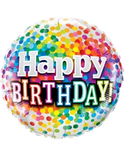 Folienballon Konfetti Happy Birthday