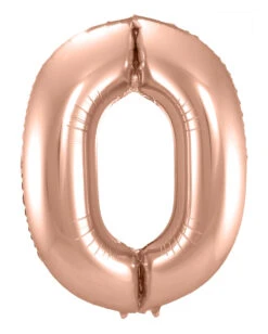 Folienballon Zahl 0 Rose Gold