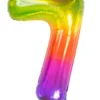 Folienballon Zahl 7 Regenbogen