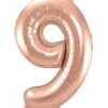 Folienballon Zahl 9 Rose Gold