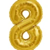 Folienballon Zahl 8 Gold