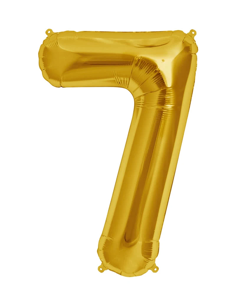 Folienballon Zahl 7 Gold 1 Folienballon Zahl 7 Gold