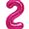 Folienballon Zahl 2 Pink