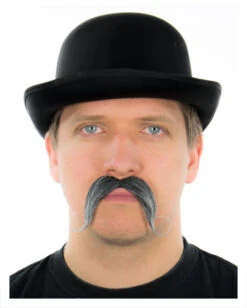 Gekräuselter Handelbar Schnauzbart Schwarz/weiß