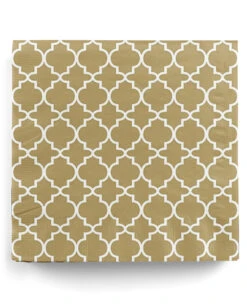 Gemusterte Serviette Gold-weiss 20 St.
