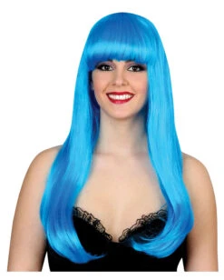Glamour Diva Perücke Neonblau