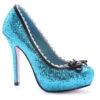 Glitter Pumps Mit Schleife Blau