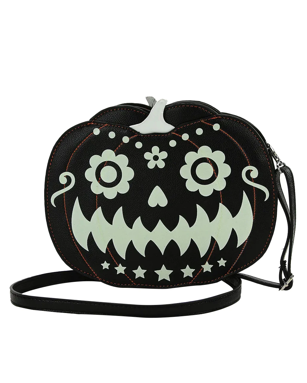 Glow In The Dark Jack O'Lantern Kürbis Handtasche 2 Glow In The Dark Jack O'Lantern Kürbis Handtasche – Bild 2