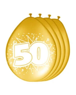 Goldene Luftballons Zahl 50 8er Pack