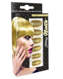 Glitzer Fingernägel Gold 12 St. 5 Glitzer Fingernägel Gold 12 St. -Schattenfest Verkäufe gold glitzernde fingernaegel selbstklebende fingernaegel gold gold fingernails self adhesiv 36690 03 2