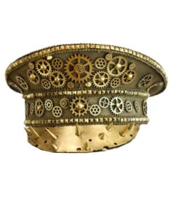 Steampunk Kapitänsmütze Mit Nieten Gold