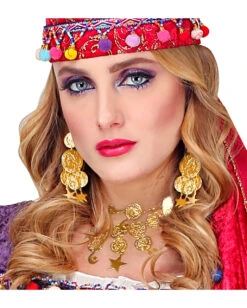 Goldenes Schmuckset Esmeralda -Schattenfest Verkäufe goldenes schmuckset esmeralda bauchtaenzerin kostuem accessoires haremsdame verkleidungs accessoires 17275 03