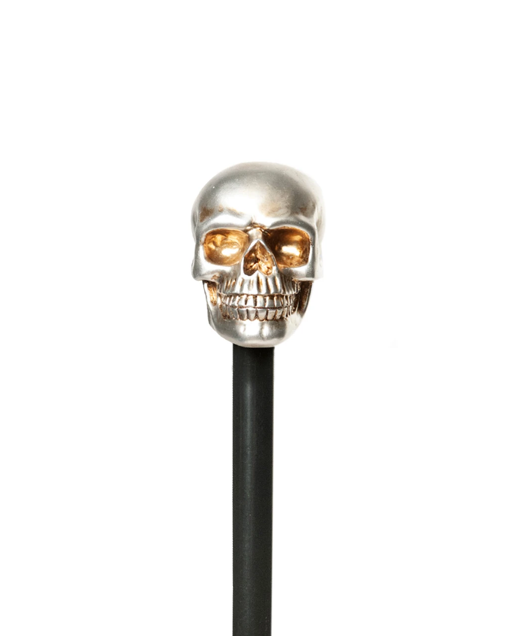 Gothic Gehstock Mit Metallic Totenschädel 2 Gothic Gehstock Mit Metallic Totenschädel – Bild 2