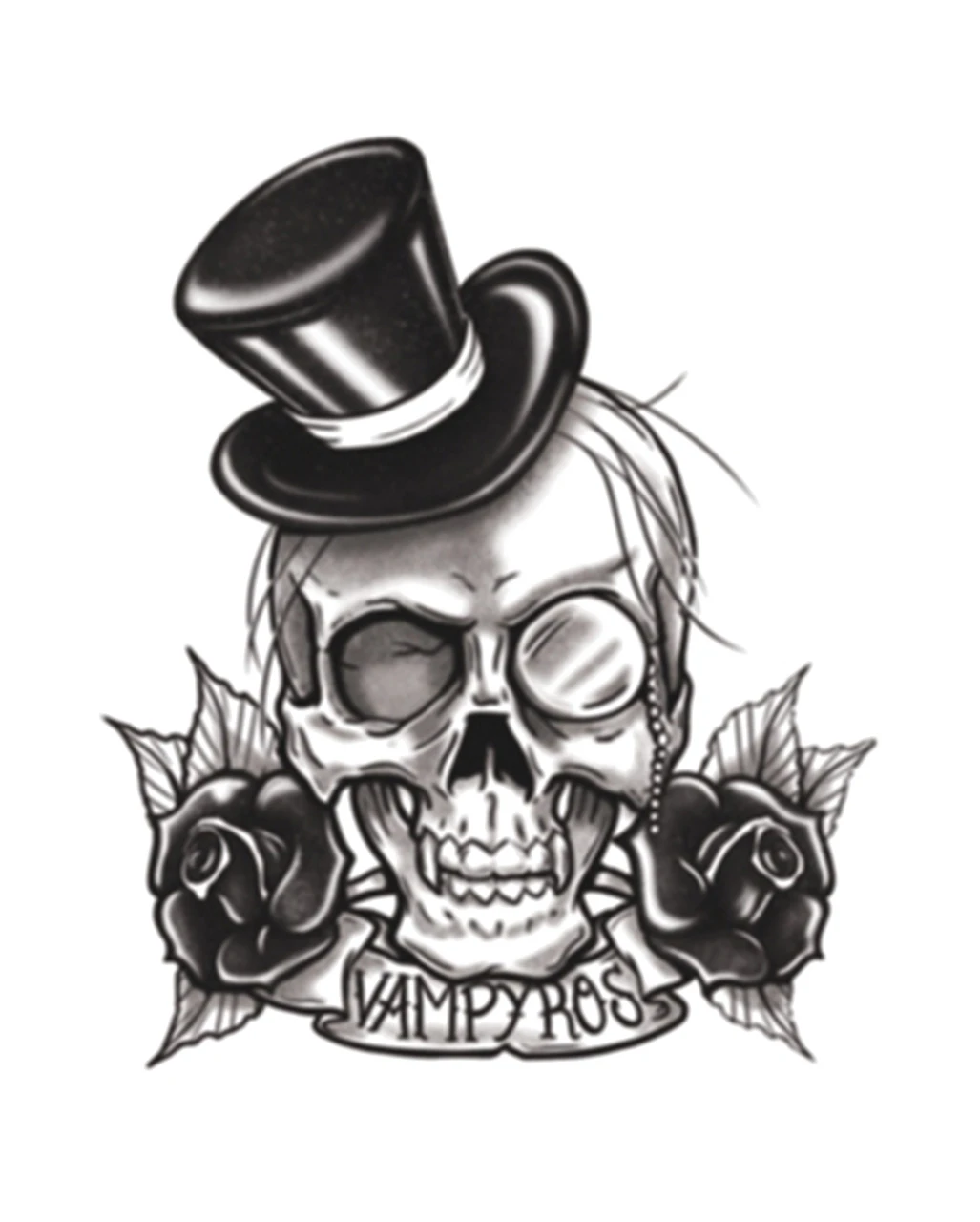 Gothic Klebetattoo Vampyros Totenkopf 1 Gothic Klebetattoo Vampyros Totenkopf